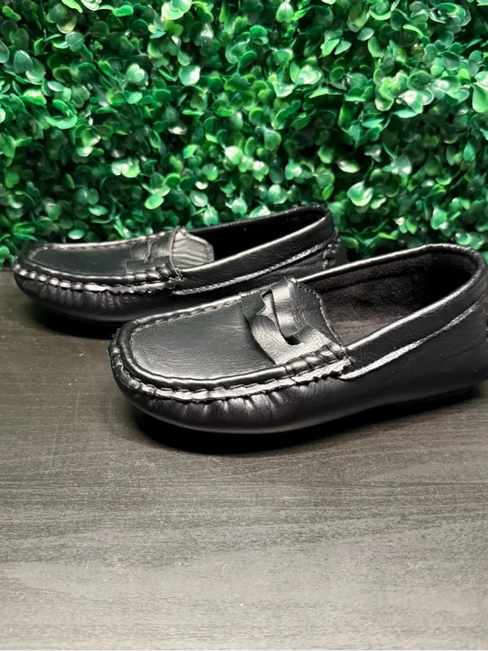 Kids Black Leather Loafer - Classic Slip-On Shoe